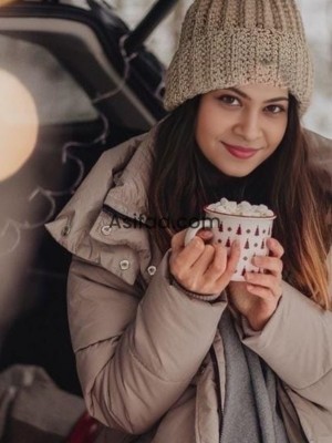 Having coffee
